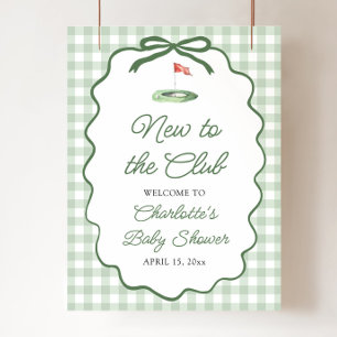 Groene Golf Nieuw bij de Club Baby Shower Welkom Poster