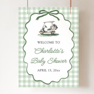 Groene Golf Nieuw bij de Club Baby Shower Welkom Poster