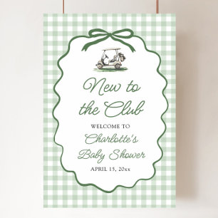 Groene Golf Nieuw bij de Club Baby Shower Welkom Poster
