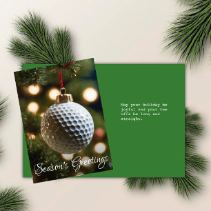 Groene Golf Seizoen Groeten Gevouwen Kerstmis Feestdagen Kaart