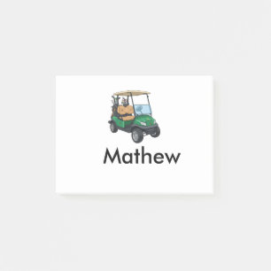 Groene golfautonaam man sportjongen cadeaus letter post-it® notes