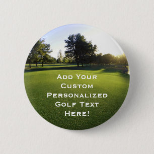 Groene Golfcursus in Dawn Ronde Button 5,7 Cm