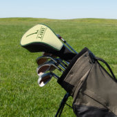 Groene golfhoes met monogram golfheadcover (Insitu)