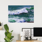 Groene golven Afdrukken met Scriptversie Poster (Thuiskantoor)