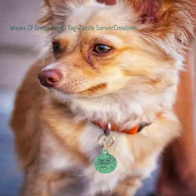 Groene golven huisdierpenning (Creator heeft geüpload)