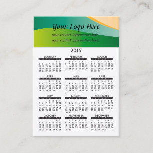 Groene golven voor visitekaartje Calendar Generic