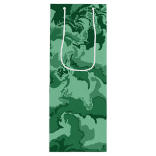 Groene golven wijn cadeautas