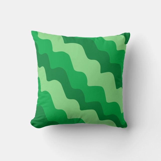 Groene golvende oceaangolven gradiënt kussen (Voorkant)