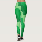 Groene golvende oceaangolven gradiënt leggings (Achterkant)