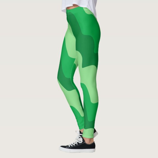 Groene golvende oceaangolven gradiënt leggings (Links)