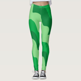 Groene golvende oceaangolven gradiënt leggings