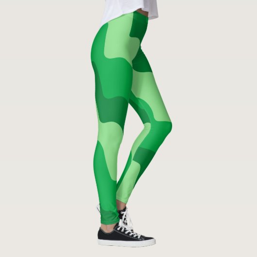 Groene golvende oceaangolven gradiënt leggings (Rechts)