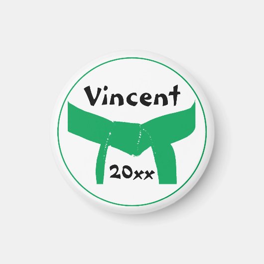 Groene gordel voor krijgskunst magneet (Voorkant)