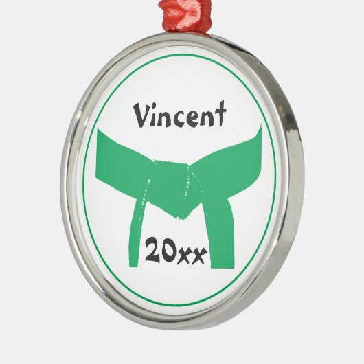 Groene gordel voor krijgskunst metalen ornament (Links)