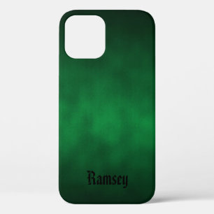 Groene Gothic Ombre Art met Jouw naam iPhone 12 Hoesje