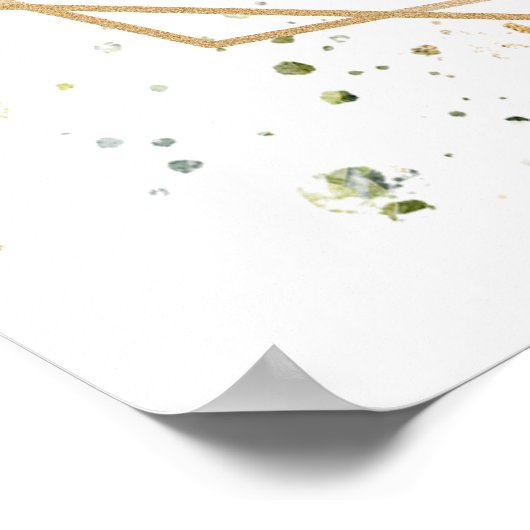 Groene goud boho bruidsshower welkomstbord poster (Hoek)