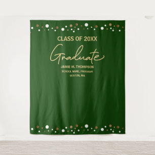 Groene Goud Klas van 2023 achtergrond graduatie Wandkleed