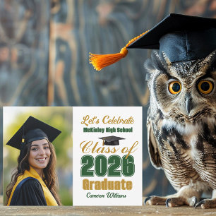 Groene Goud Klas van 2026 Foto Afstudeerfeest Kaart