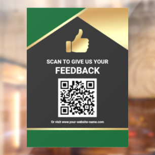 Groene Goud QR-code Klantfeedback Review Raamsticker