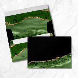 Groene goudAgate Geode Wedding Envelope Envelop
