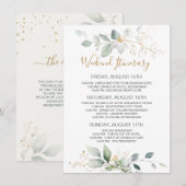 Groene goudbladeren Bachelorette Weekend Itinerary (Voorkant / Achterkant)