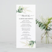 Groene goudbladeren eenvoudig modern douchemenu programma (Staand voorkant)