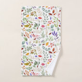 Groene goudblauwe bladeren bad handdoek (Handdoek)