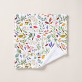 Groene goudblauwe bladeren bad handdoek (Wasdoekje)