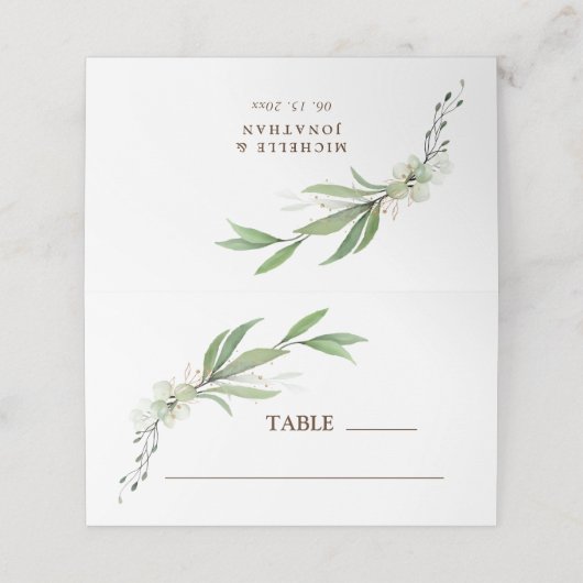 Groene goudbruine bruiloft (Buitenkant ongevouwen)