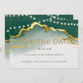 Groene Gouden Agaat en Licht sparen de Datumkaarte Kaart (Voorkant / Achterkant)