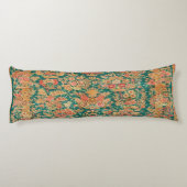 Groene gouden bloem Perzische Turkse kilim Lichaamskussen (Achterkant)