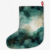 Groene Gouden Bomen Kerstnaam Grote Kerstsok (Achterkant)