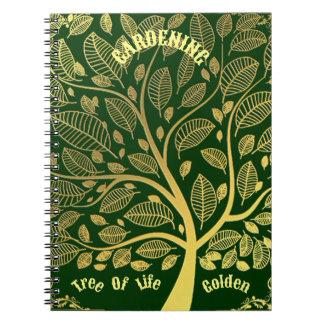 Groene gouden boom van de groenerij van de Levenst Notitieboek