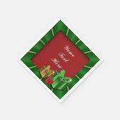 Groene gouden en rode kerstdozen Napkins Servet (Hoek)