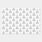 Groene, gouden en zwarte lijn kerstbomen inpakpapier vel (Voorkant 3)