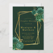 Groene gouden geometrische Floral Couples Shower I (Voorkant)