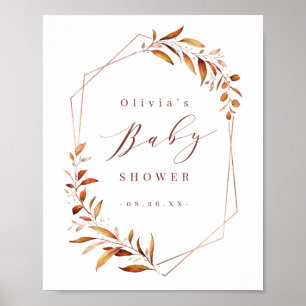 Groene gouden geometrische rustieke babyshowerpost poster