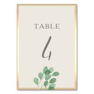 Groene Gouden Huwelijk Tafel Nummerkaart Kaart