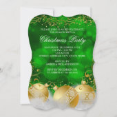 Groene Gouden Kerstballen Witte Kerst Vakantie Fee Kaart (Voorkant)