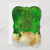 Groene Gouden Kerstballen Witte Kerst Vakantie Fee Kaart (Achterkant)
