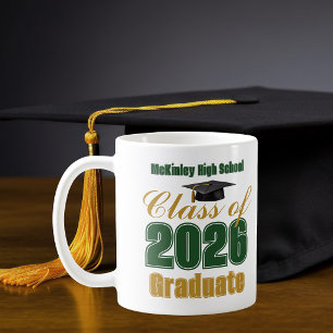 Groene Gouden Klas van 2026 Afstudeercadeau Koffiemok