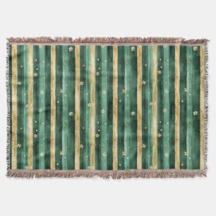 Groene Gouden Klaver St. Patrick's Dag Strepen Deken