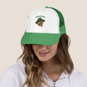 Groene Gouden Schedel Fedora Hoed St.Patricks Dag Trucker Pet