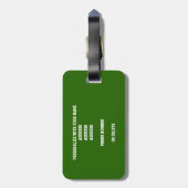 groene gouden teamkleuren monogrammen volleyball bagagelabel (Achterkant verticaal)