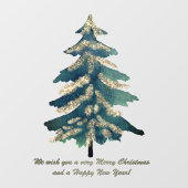 Groene gouden Waterverf kerstbomen Raamsticker (Vel)