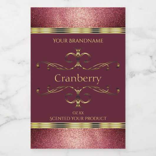 Groene goudetiketten met Glitter-grenzen Voedselcontainer Etiket (Enkel label)