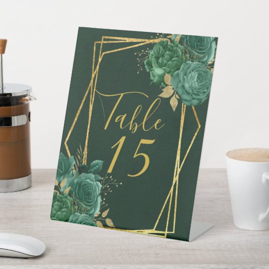 Groene goudflessen Bindingstabel nummer Reclamebord Met Voetstuk (Insitu)