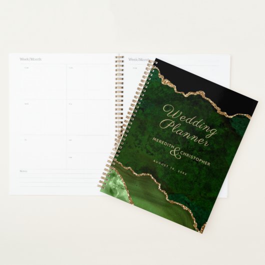Groene goudglitter Agate Wedding Planner (Display)