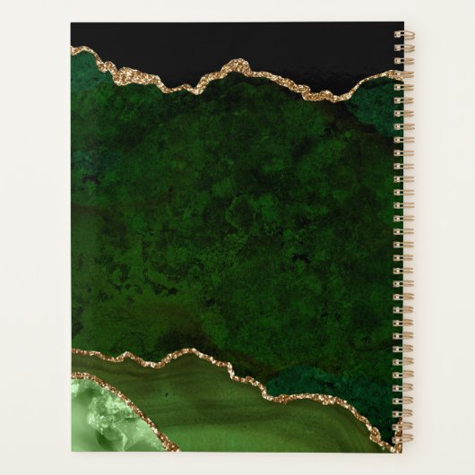 Groene goudglitter Agate Wedding Planner (Achterkant)