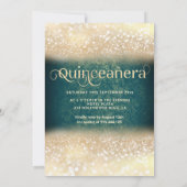 Groene goudglitter-jurk vlindervlinder in kaart (Achterkant)